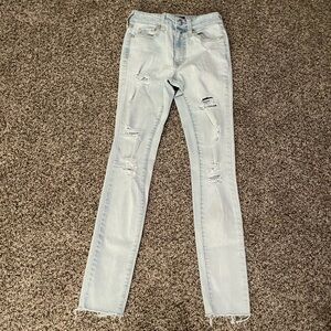 AERO Light Blue Distressed skinny Jeans 00